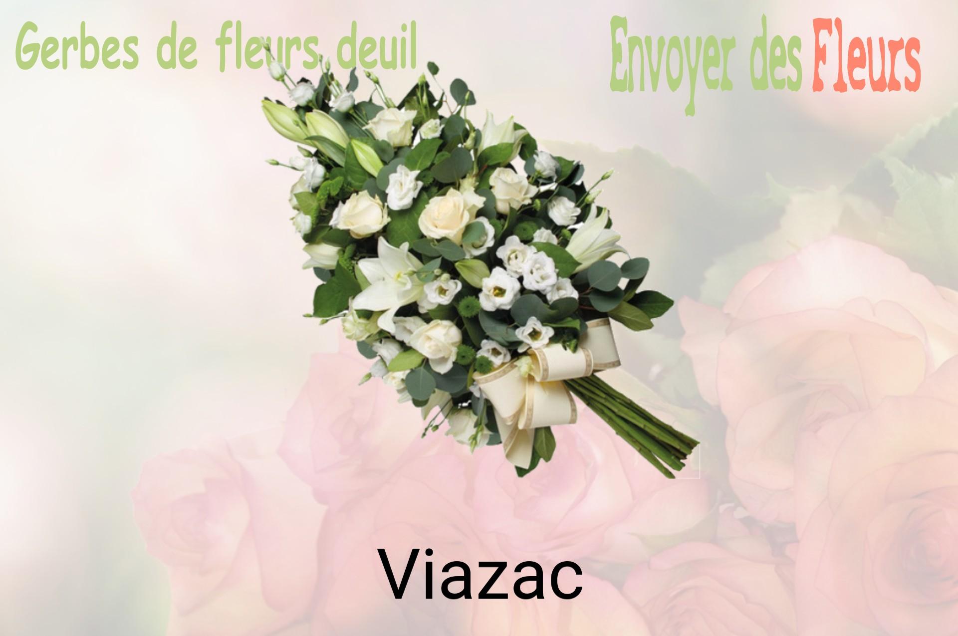 Gerbe de fleurs de deuil livrée à Viazac